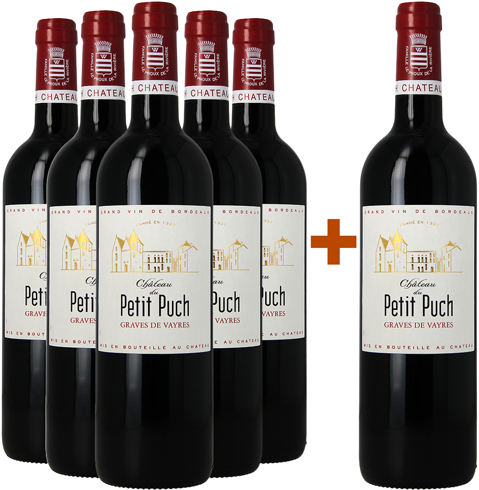5+1 Paket Château Petit Puch Graves de Vayres AOP 5+1 Paket Château Petit Puch Graves de Vayres AOP