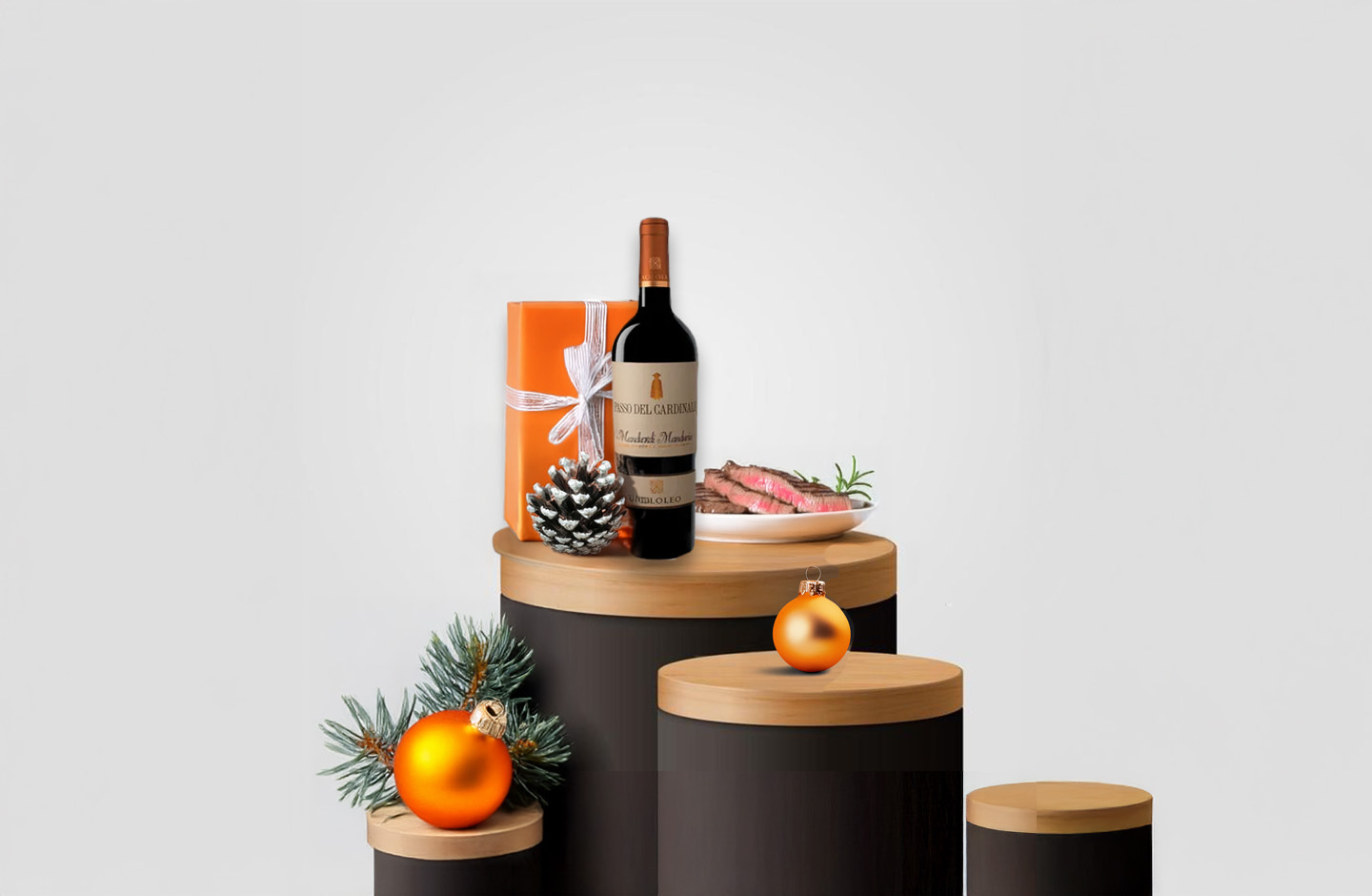 Bottiglia di vino da abbinare a Natale